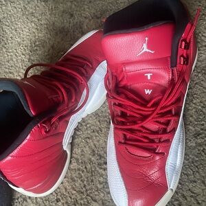 Jordan Red and White Athletic Shoes